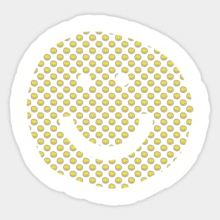 Smiley Face Pattern Illuminating Yellow Sticker